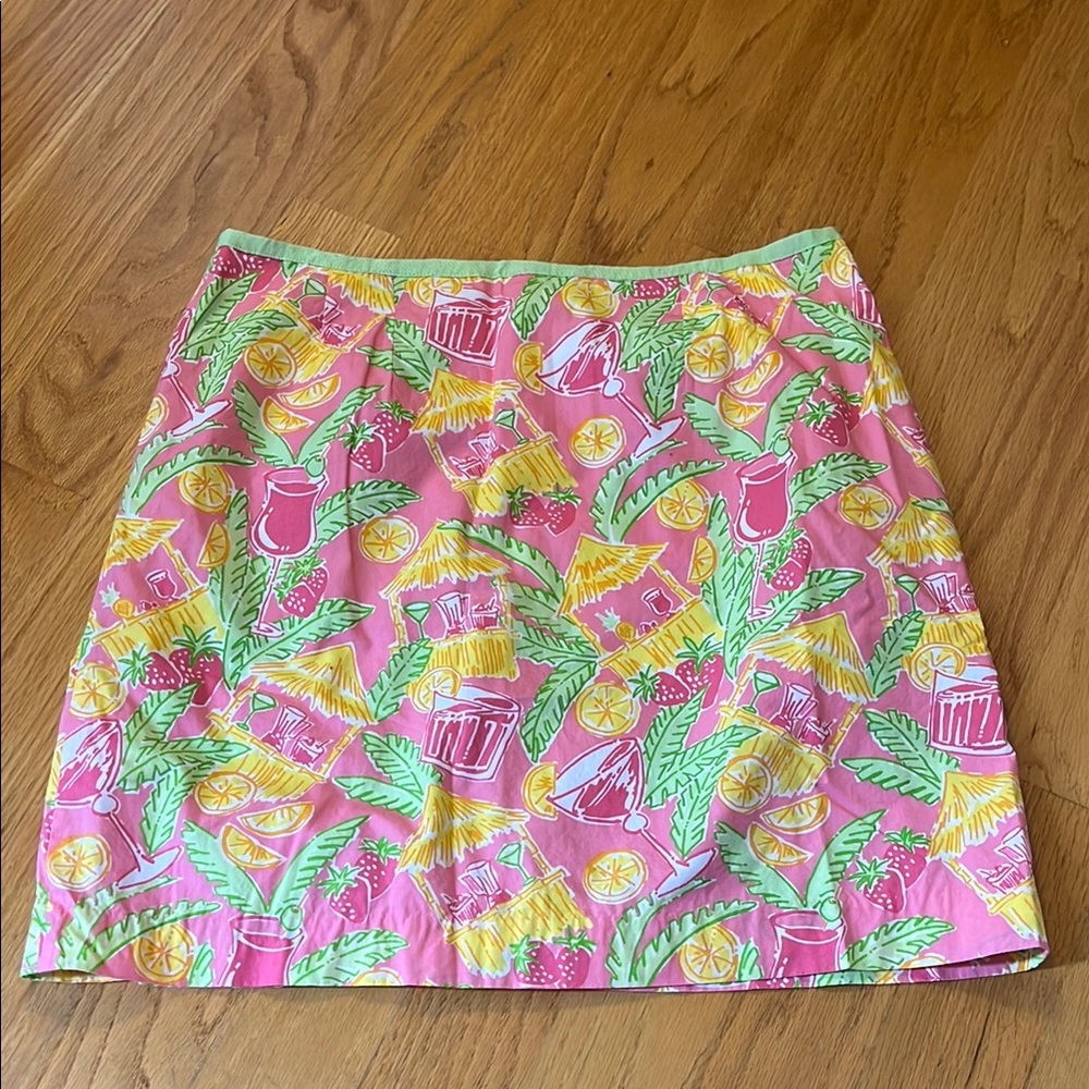 Lilly Pulitzer vintage white label size 14 tiki bar skirt
